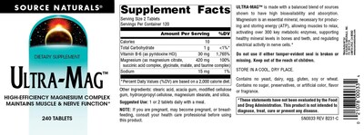 Foto 4 | Supplement Source Naturals Ultra-mag De Alta Eficiencia 240 Comprimidos - Venta Internacional.