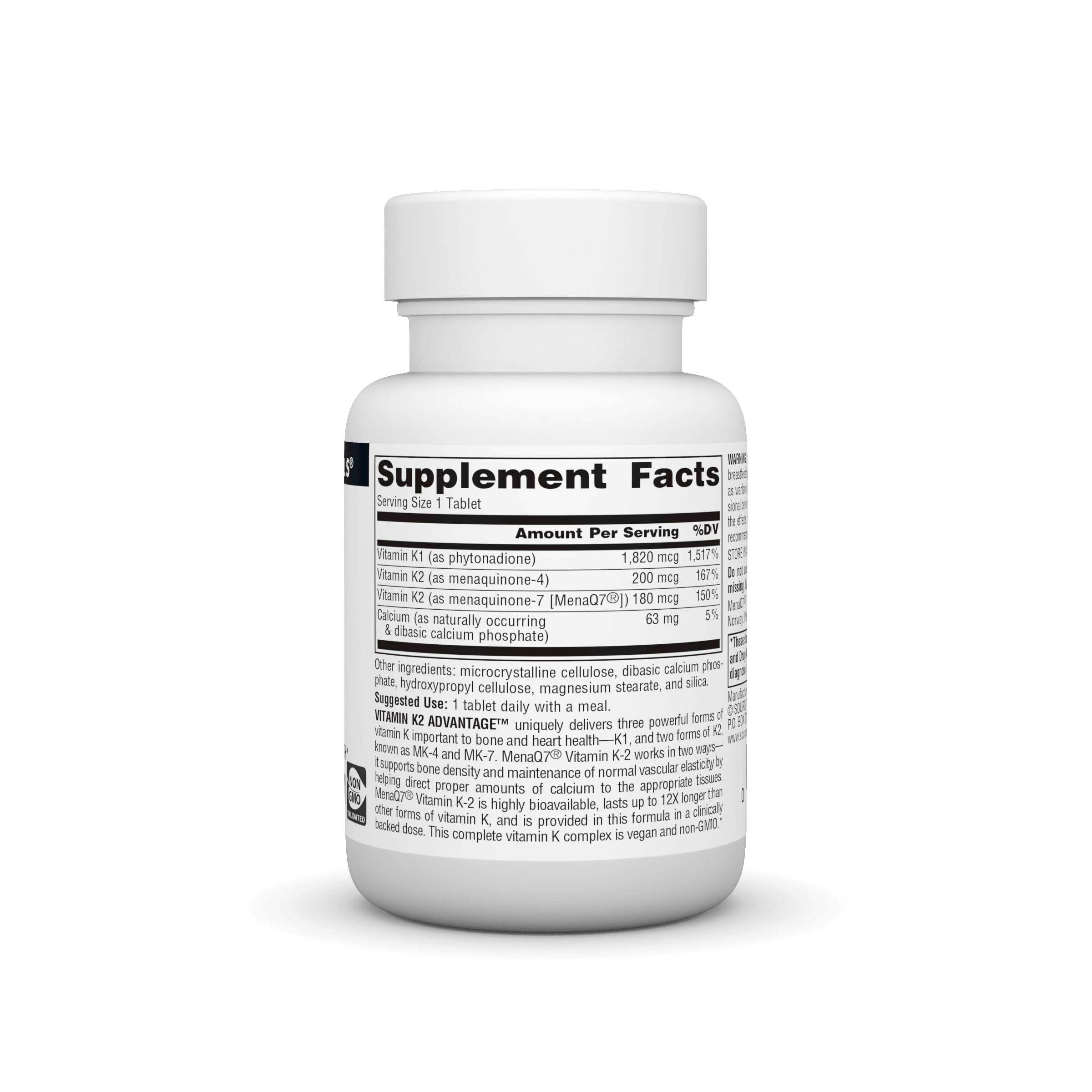 Foto 3 pulgar | Suplemento Vitamin K2 Advantage De Source Naturals, 2200 Mcg - Venta Internacional.