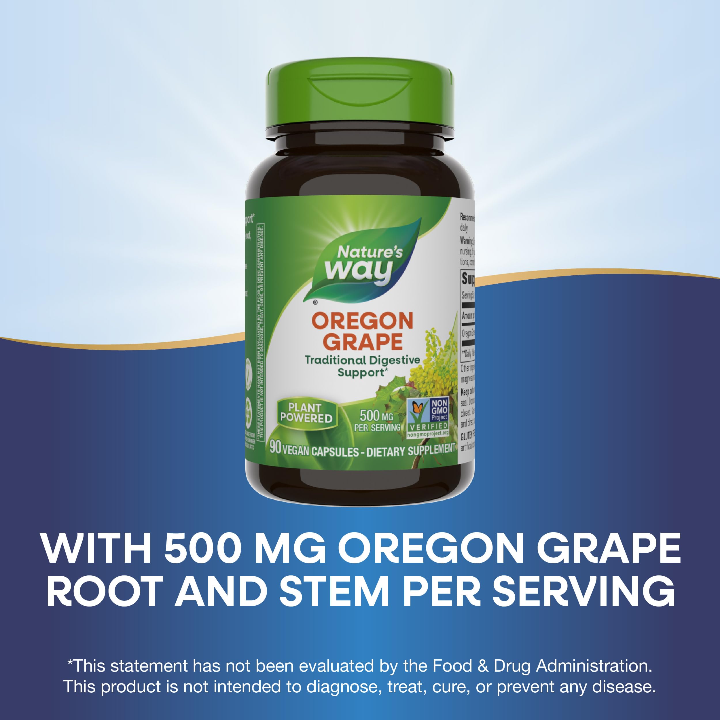 Foto 5 pulgar | Suplemento Nature's Way Oregon Grape 90 Cápsulas Veganas - Venta Internacional.