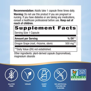 Foto 5 | Suplemento Nature's Way Oregon Grape 90 Cápsulas Veganas - Venta Internacional.