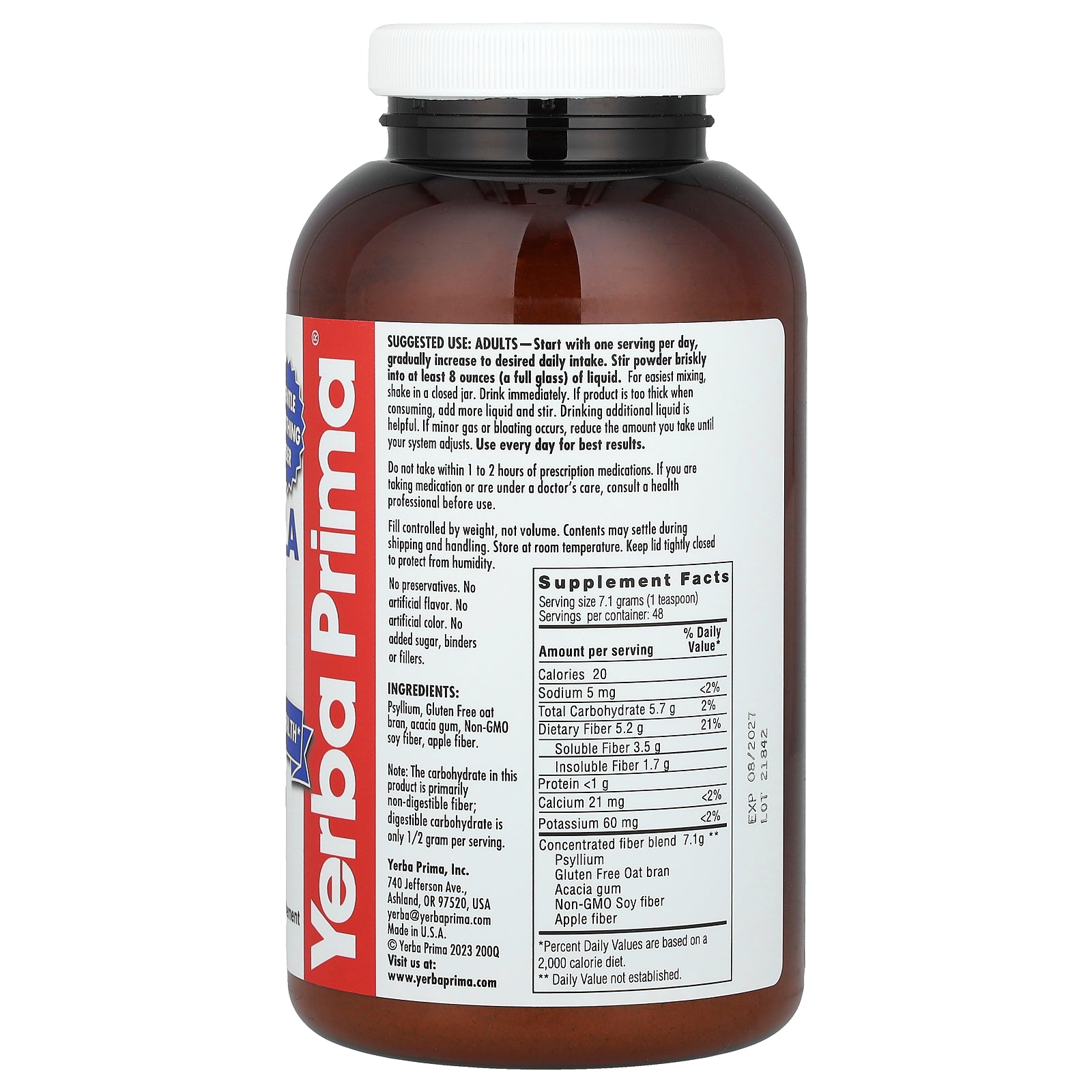 Foto 3 pulgar | Suplemento Yerba Prima Daily Fiber Formula 340 G - Venta Internacional.