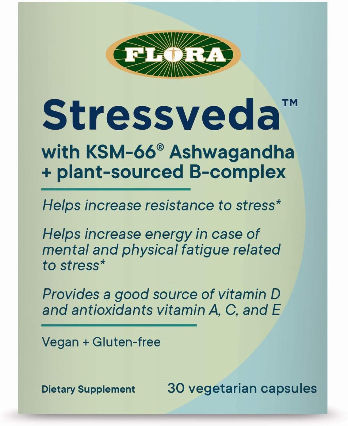 Foto 2 pulgar | Suplemento Flora Health Stressveda Con Ashwagandha Ksm-66 30 Cápsulas - Venta Internacional.