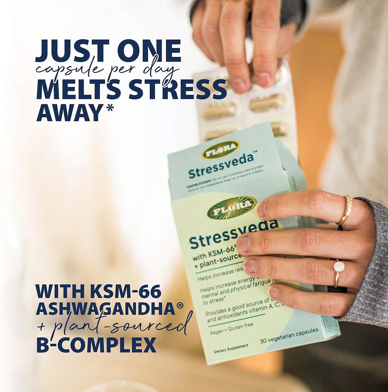 Foto 5 pulgar | Suplemento Flora Health Stressveda Con Ashwagandha Ksm-66 30 Cápsulas - Venta Internacional.