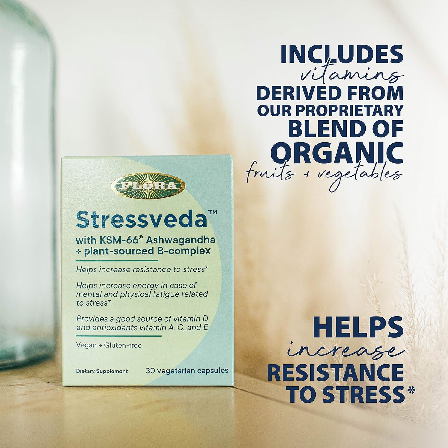 Foto 6 pulgar | Suplemento Flora Health Stressveda Con Ashwagandha Ksm-66 30 Cápsulas - Venta Internacional.