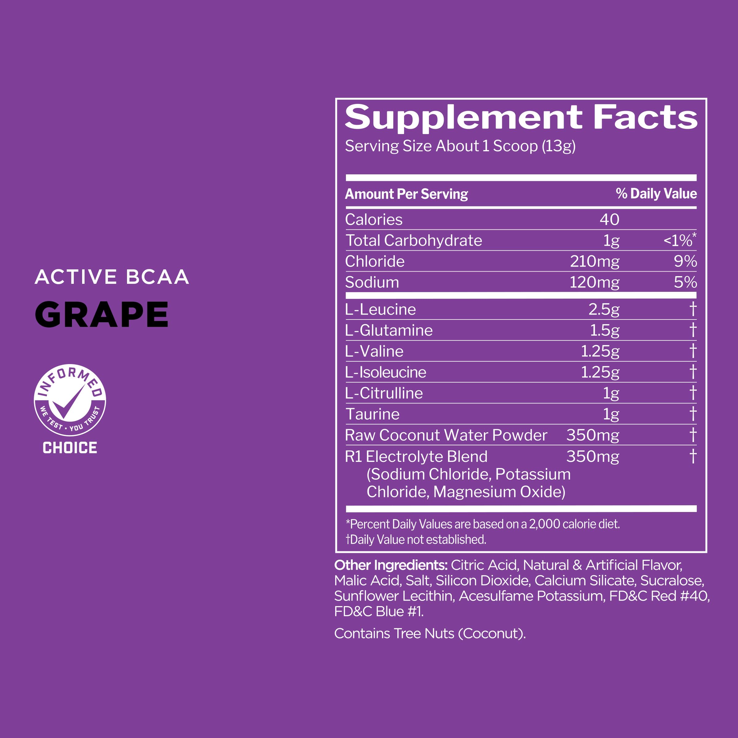 Foto 7 pulgar | Regla Del Suplemento 1: Active Bcaa Performance, 30 Porciones De Uva - Venta Internacional.
