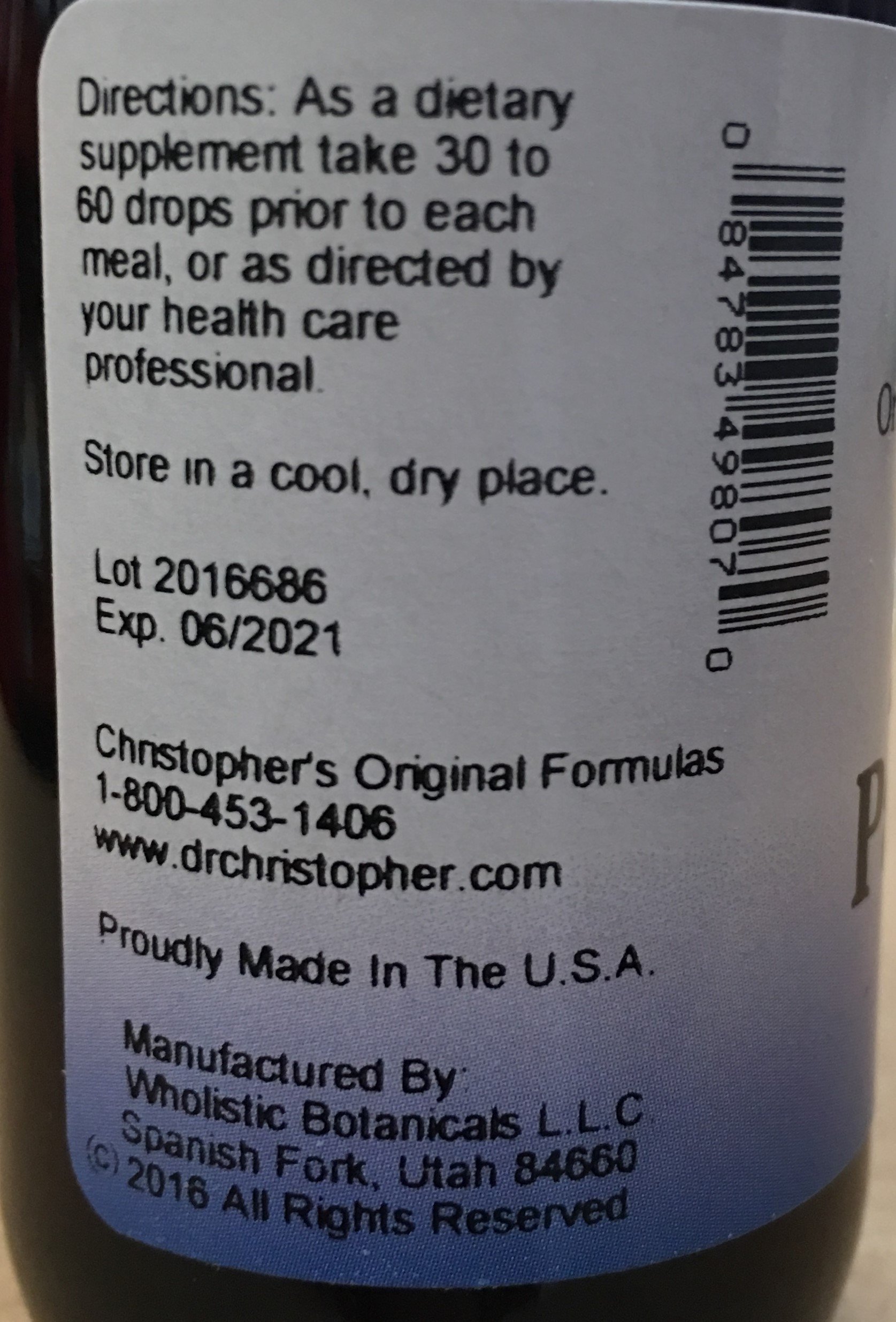 Foto 3 pulgar | Suplemento Christopher's Original Formulas Pancreas 60 Ml - Venta Internacional.