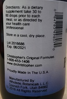 Foto 2 | Suplemento Christopher's Original Formulas Pancreas 60 Ml - Venta Internacional.