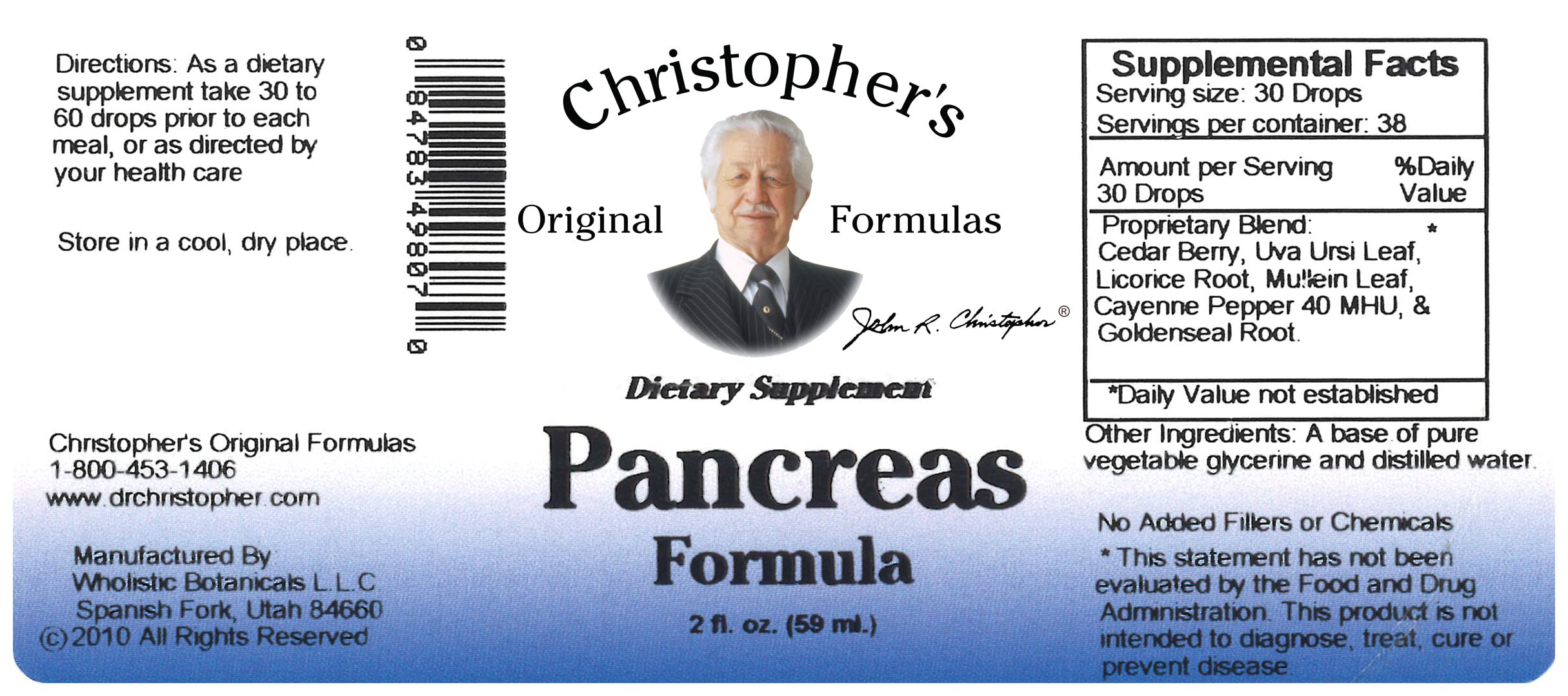 Foto 5 pulgar | Suplemento Christopher's Original Formulas Pancreas 60 Ml - Venta Internacional.