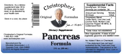 Foto 4 | Suplemento Christopher's Original Formulas Pancreas 60 Ml - Venta Internacional.