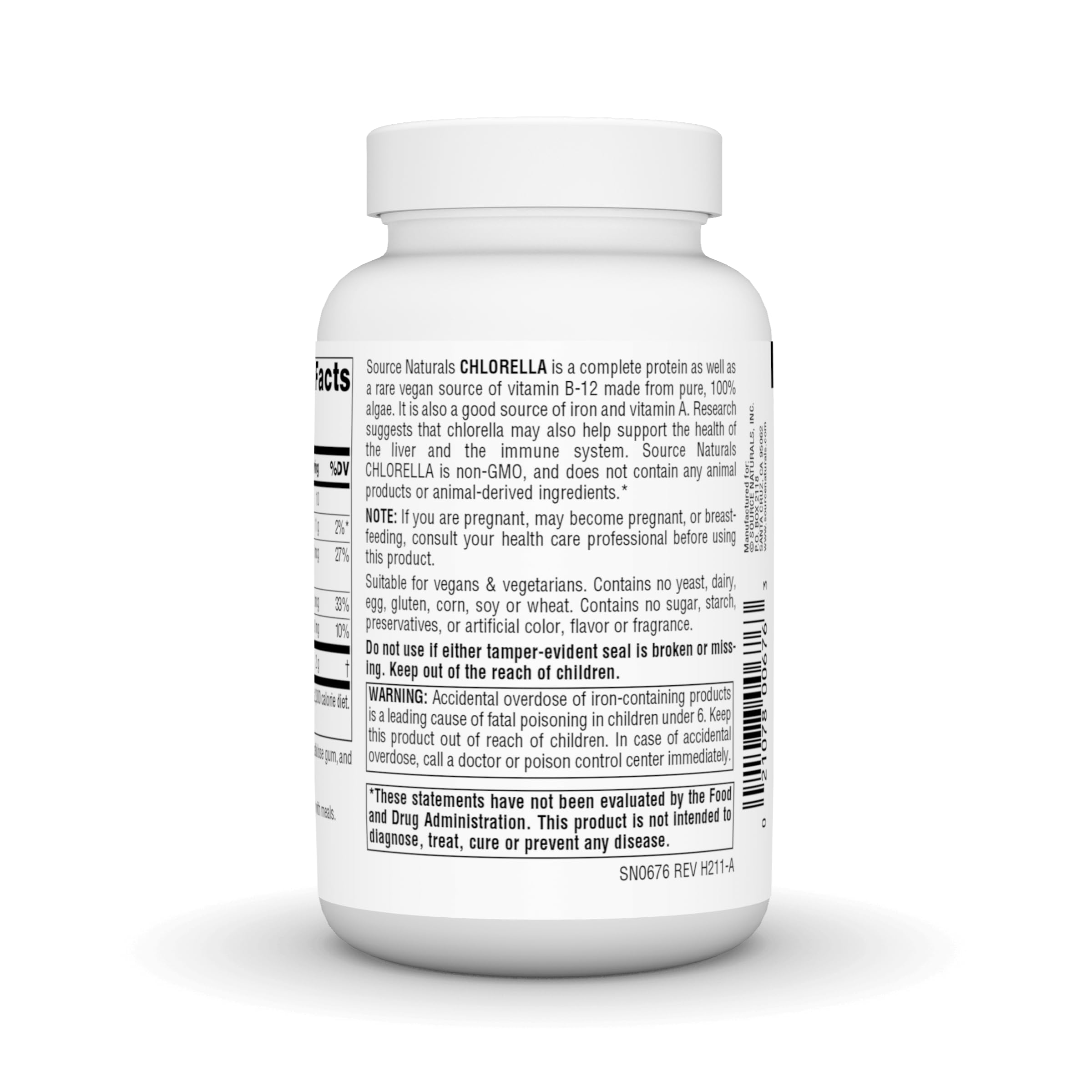 Foto 4 pulgar | Superalimento Verde Supplement Source Naturals Chlorella 500 Mg - Venta Internacional.