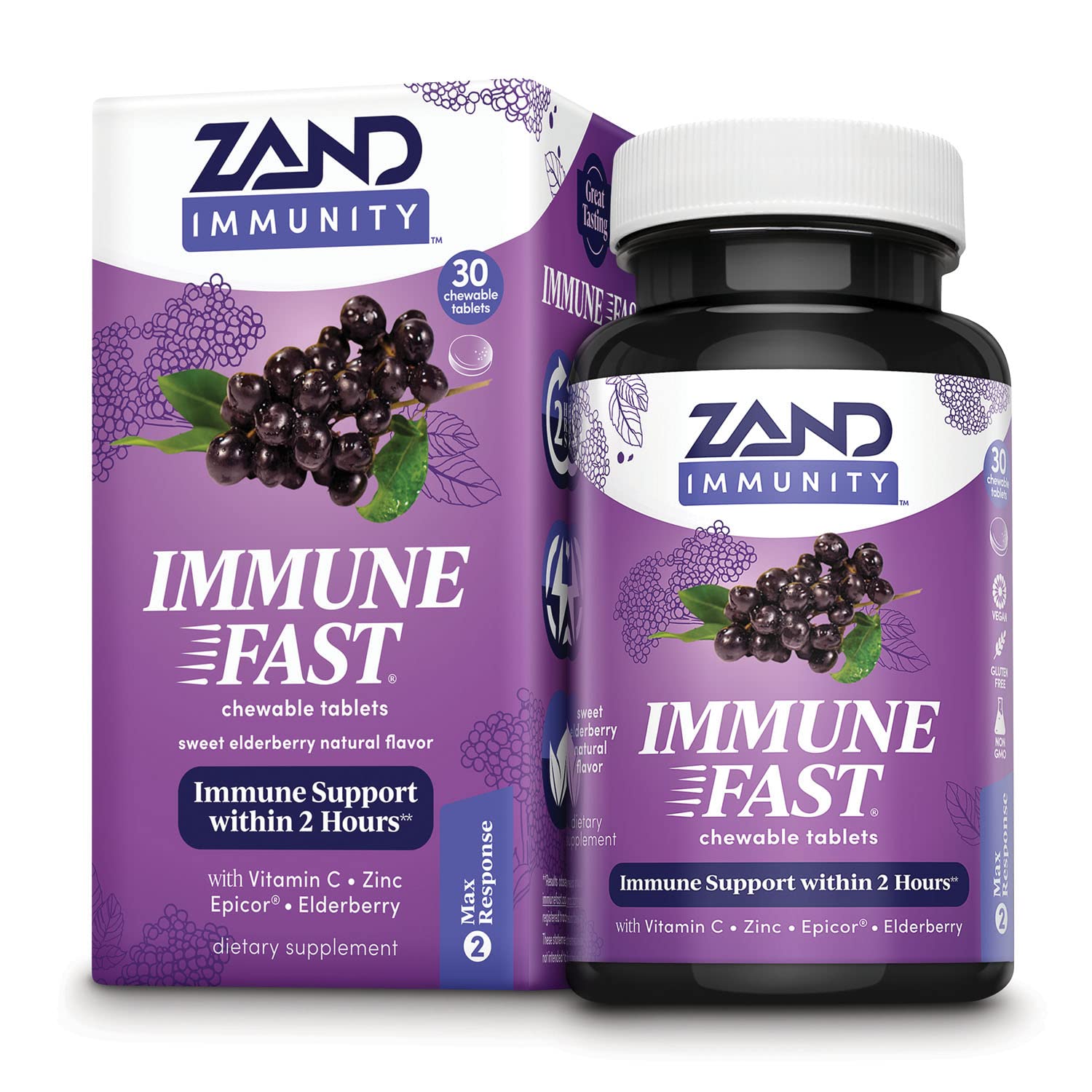 Foto 2 pulgar | Mastica Zand Immune Fast Saúco Con Epicor Y Vitamina C 30 G - Venta Internacional.