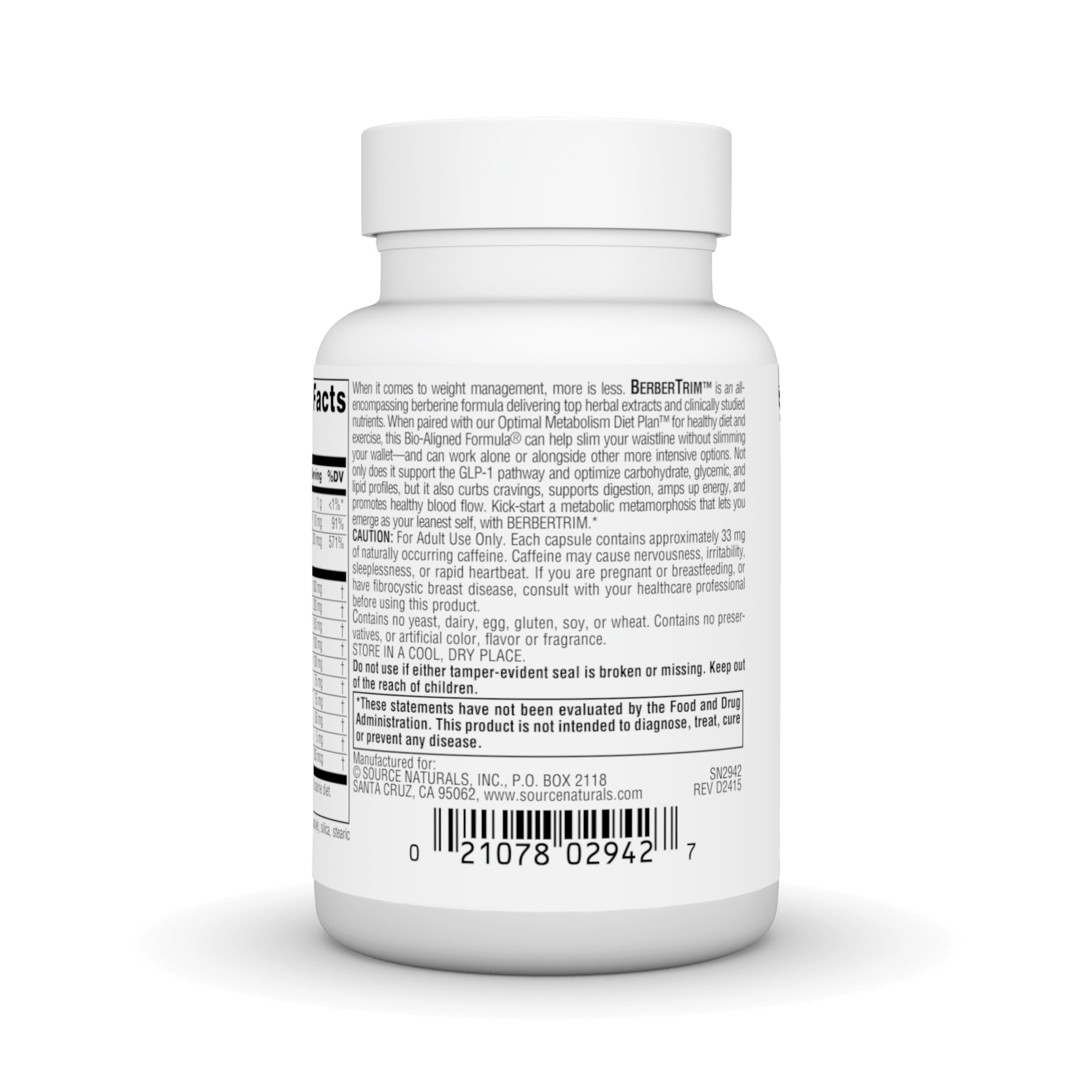Foto 4 pulgar | Complejo De Berberina Berbertrim De Supplement Source Naturals - Venta Internacional.
