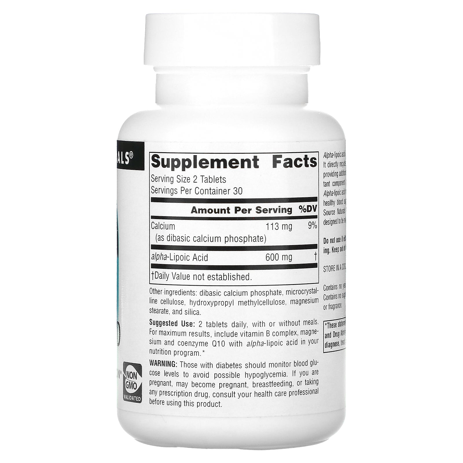 Foto 3 pulgar | Supplement Source Naturals Ácido Alfa Lipoico 60 Comprimidos - Venta Internacional.