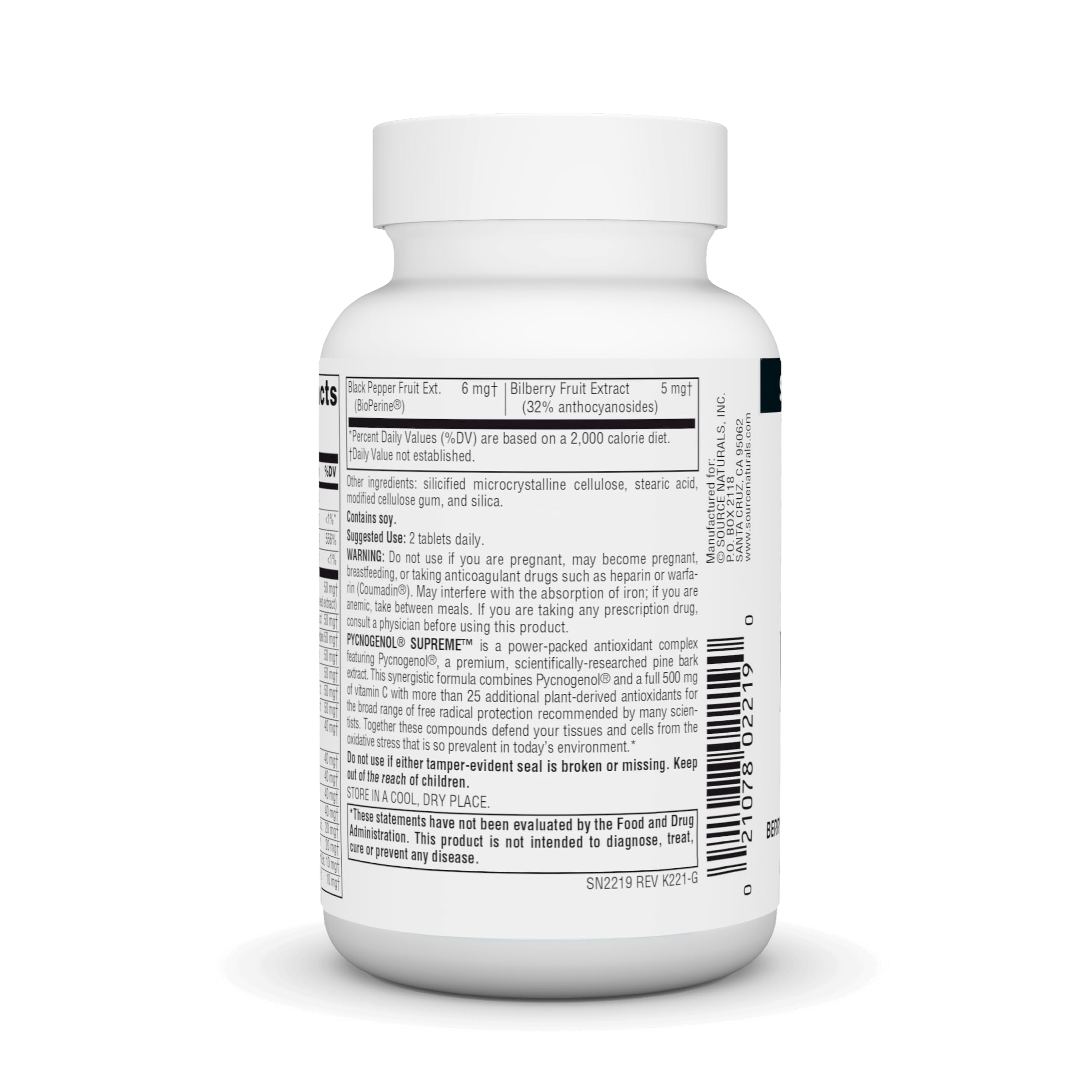 Foto 4 pulgar | Supplement Source Naturals Pycnogenol Supreme 30 Comprimidos - Venta Internacional.