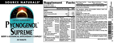 Foto 4 | Supplement Source Naturals Pycnogenol Supreme 30 Comprimidos - Venta Internacional.