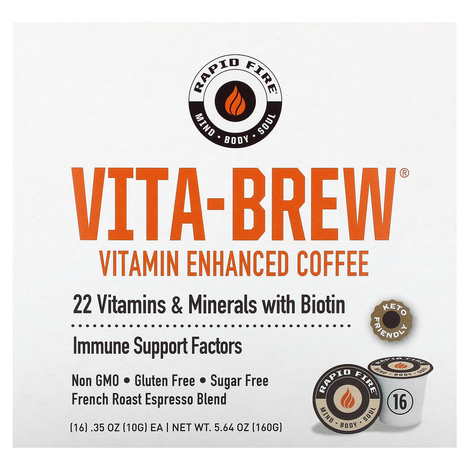 Foto 2 pulgar | Cápsulas De Café Rapidfire Vita Brew 16 Cápsulas Sin Azúcar - Venta Internacional.