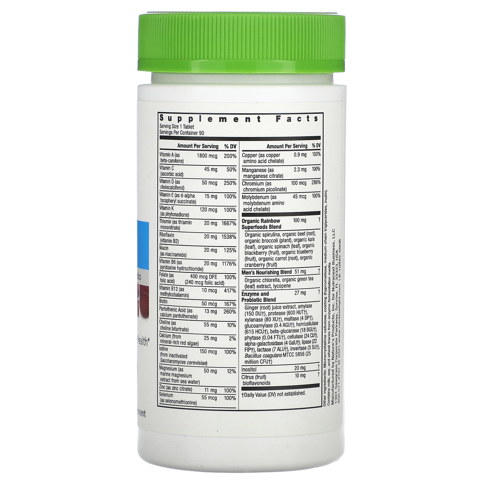 Foto 2 | Multivitamínico Rainbow Light Men's One 90 Comprimidos - Venta Internacional.