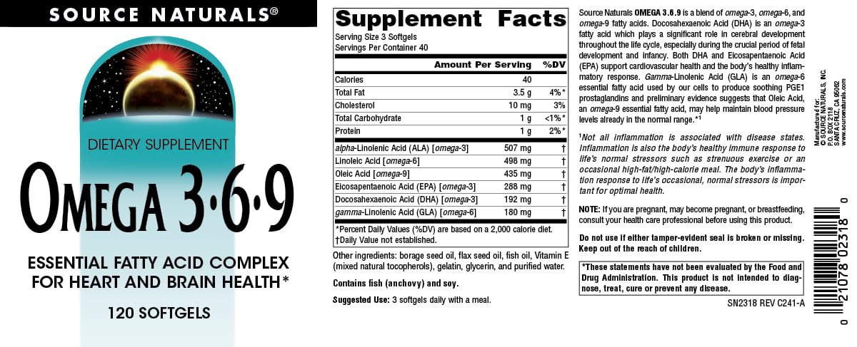 Foto 5 pulgar | Supplement Source Naturals Omega 3-6-9 120 Cápsulas Blandas - Venta Internacional.