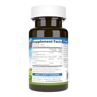 Foto 2 | Suplemento Carlson Tri-b Vitamina B Complex 120 Comprimidos - Venta Internacional.