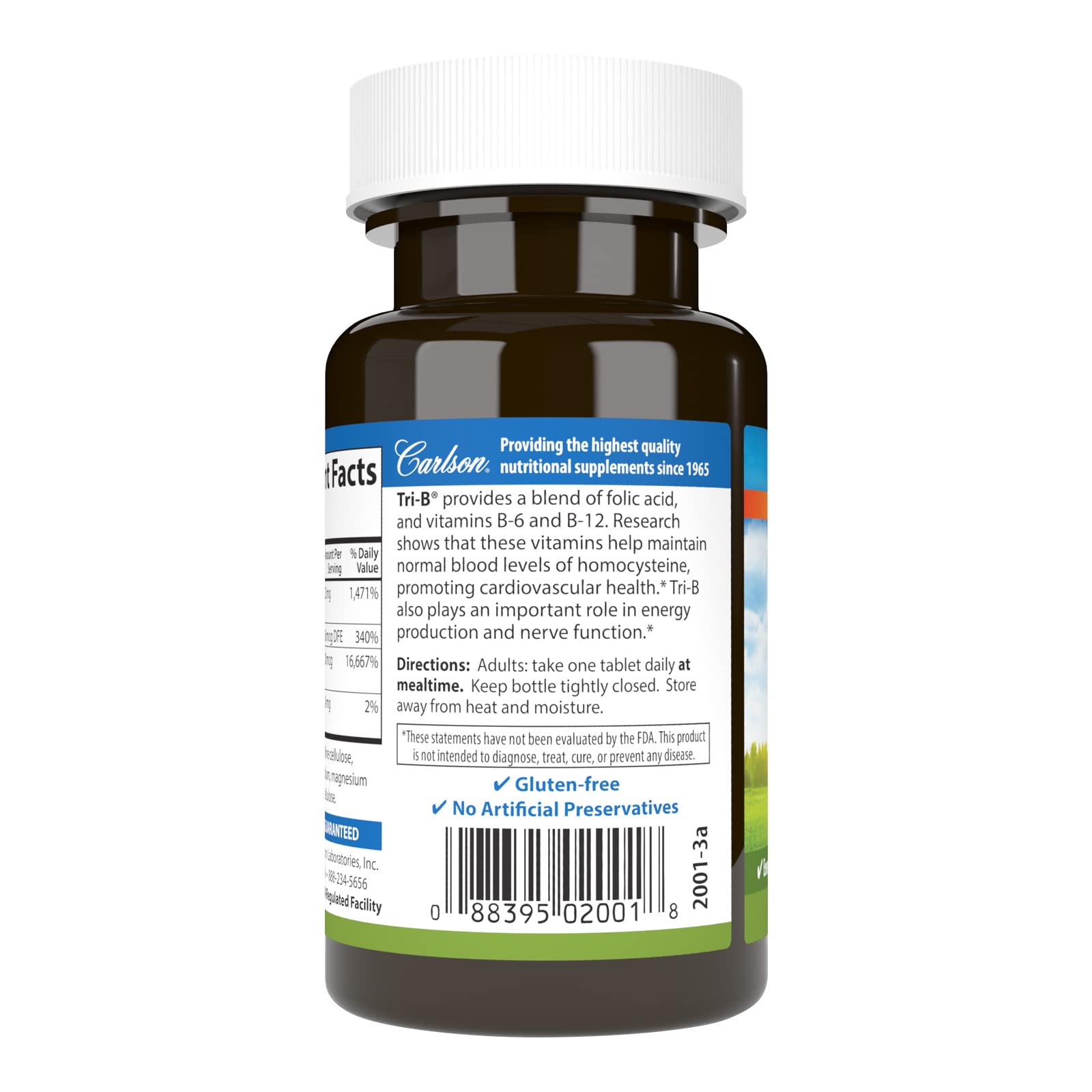 Foto 4 pulgar | Suplemento Carlson Tri-b Vitamina B Complex 120 Comprimidos - Venta Internacional.