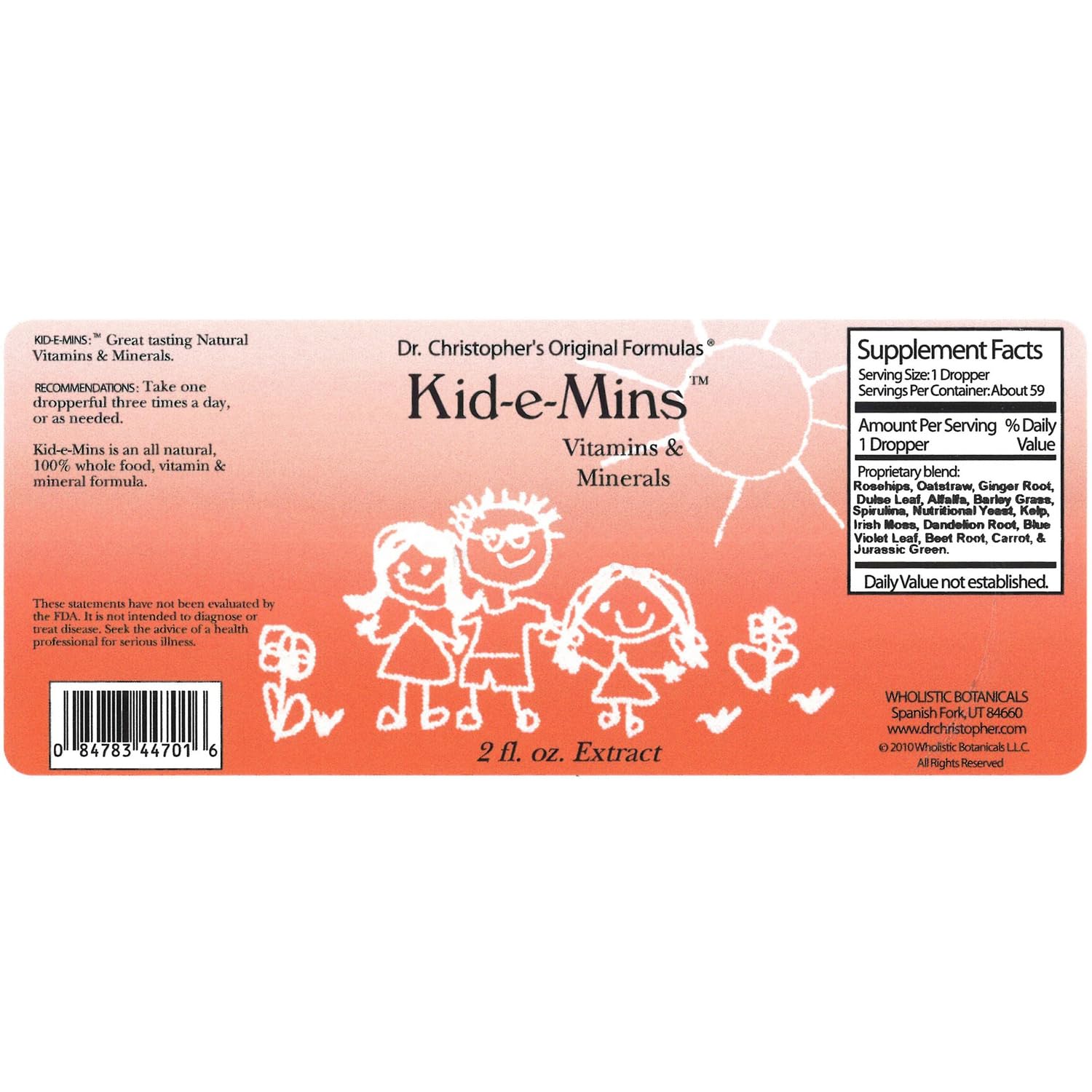 Foto 2 | Multivitamínico Líquido Christopher's Kid-e-mins, 60 Ml, Naranja - Venta Internacional.