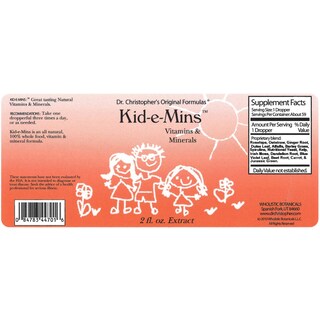 Foto 2 | Multivitamínico Líquido Christopher's Kid-e-mins, 60 Ml, Naranja - Venta Internacional.