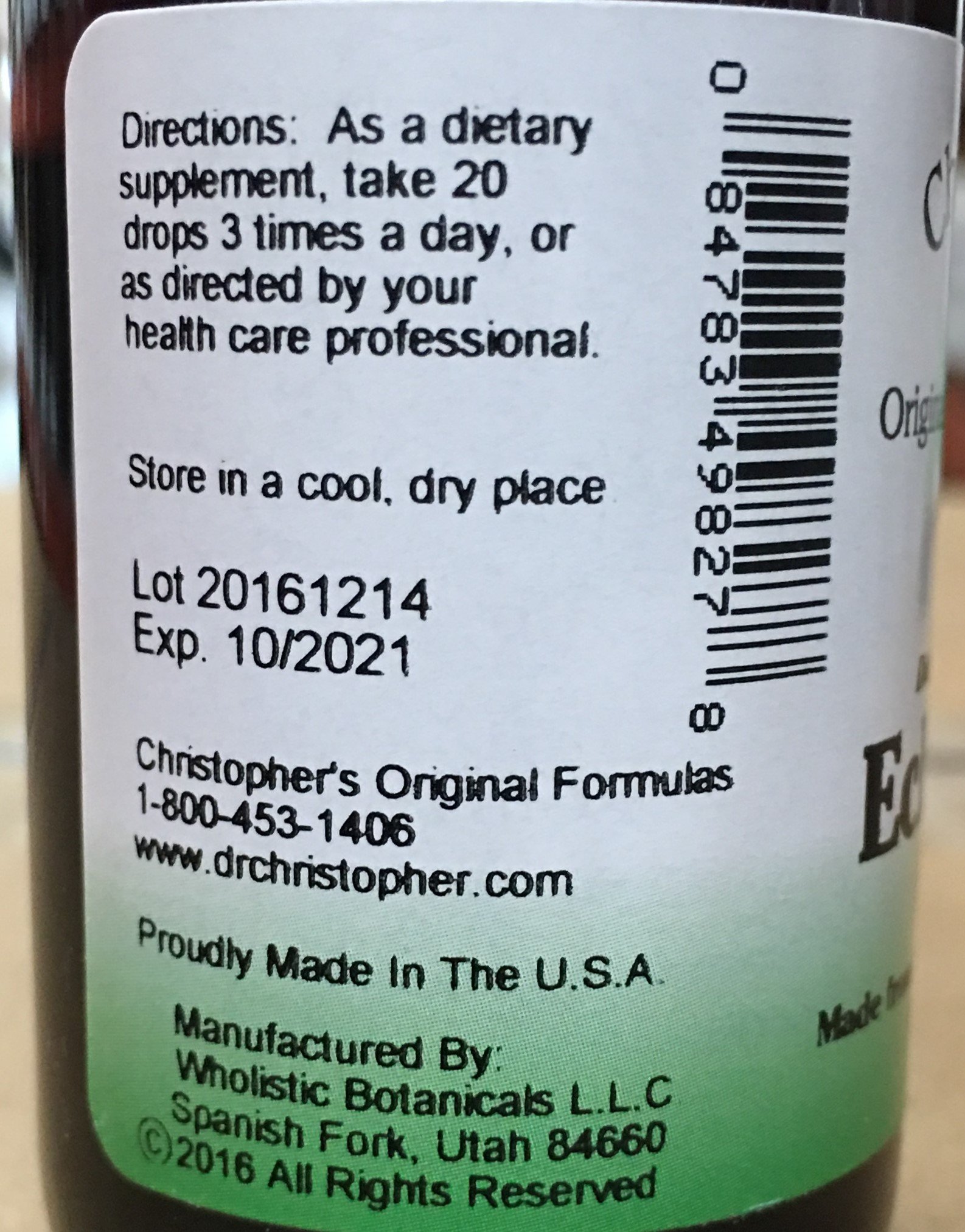Foto 2 | Suplemento De Extracto De Equinácea De Christopher's Original Formulas, 60 Ml - Venta Internacional.