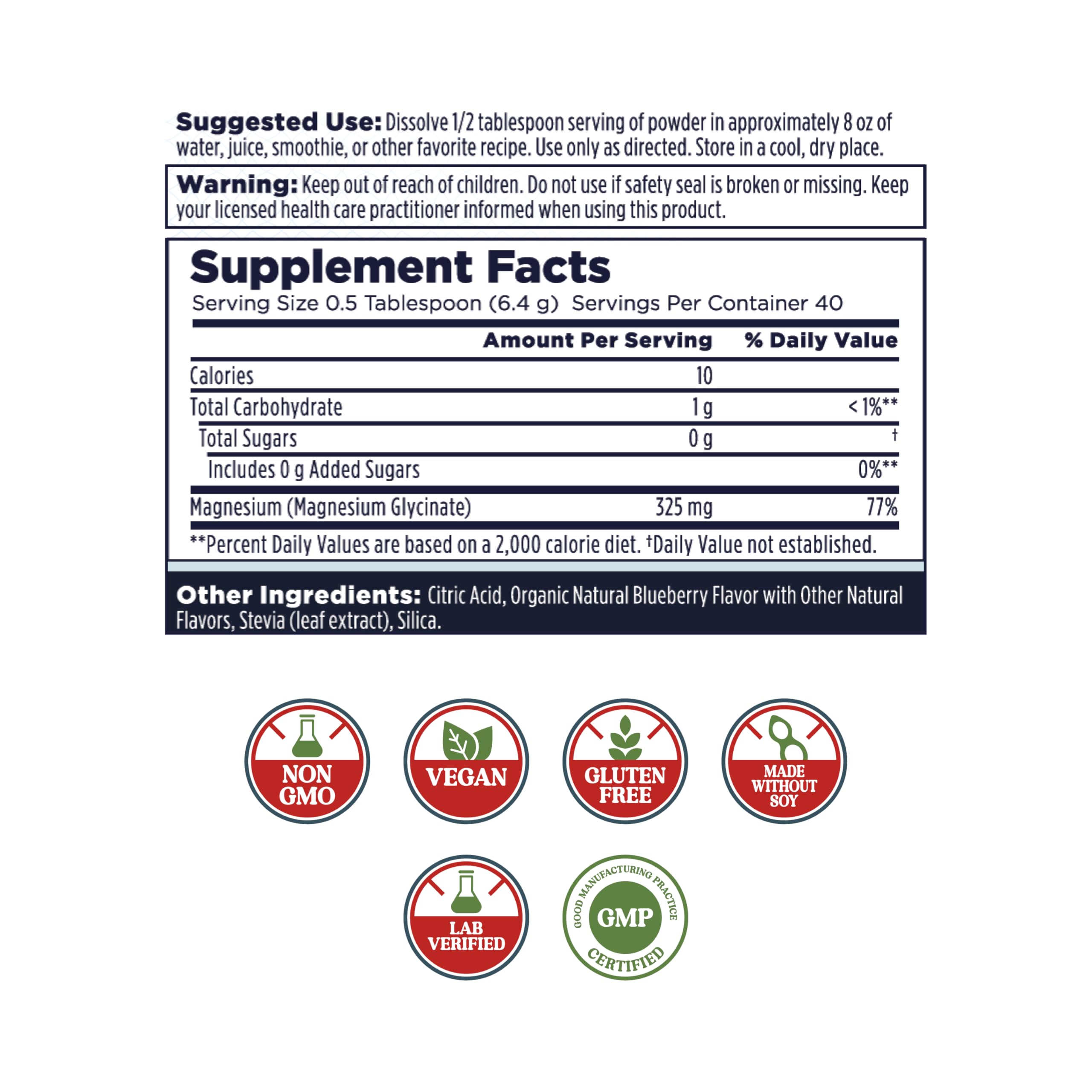 Foto 3 pulgar | Suplemento De Magnesio Kal Calming Powder Blueberry 250 Ml - Venta Internacional.