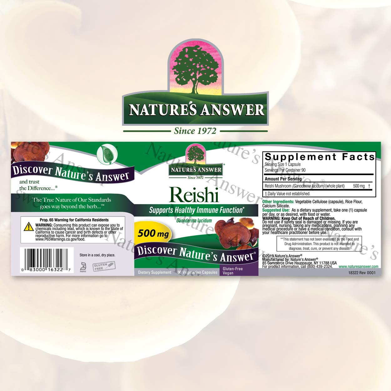 Foto 3 pulgar | Suplemento Nature's Answer Mushroom Mycelia, 90 Cápsulas - Venta Internacional.