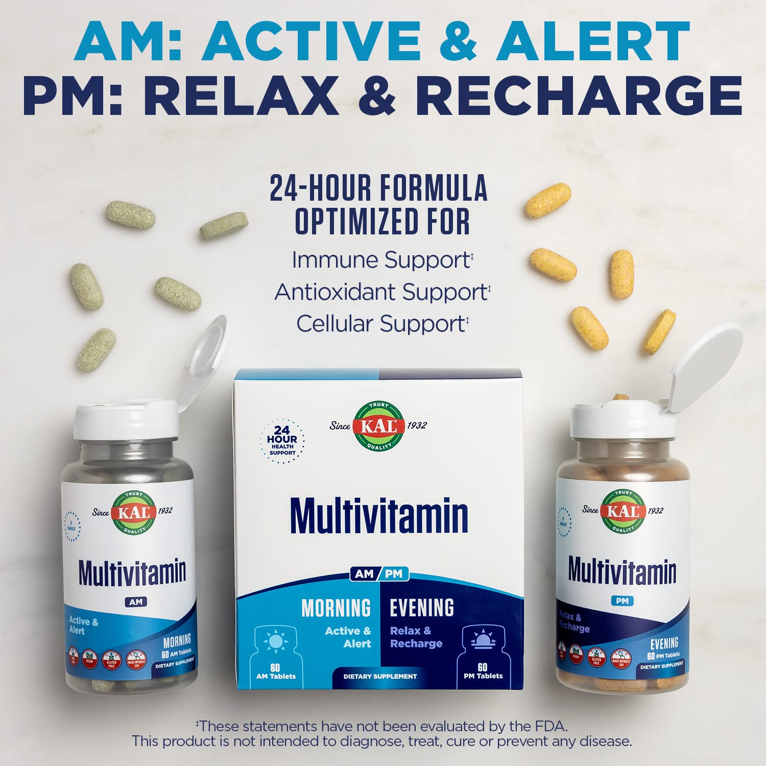 Foto 5 pulgar | Suplementos Kal Multivitamin Am/pm 2 En 1 Para Mujeres Y Hombres - Venta Internacional.