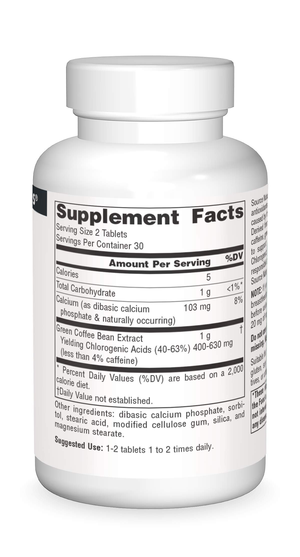 Foto 4 pulgar | Extracto De Café Verde Supplement Source Naturals 60 Comprimidos - Venta Internacional.
