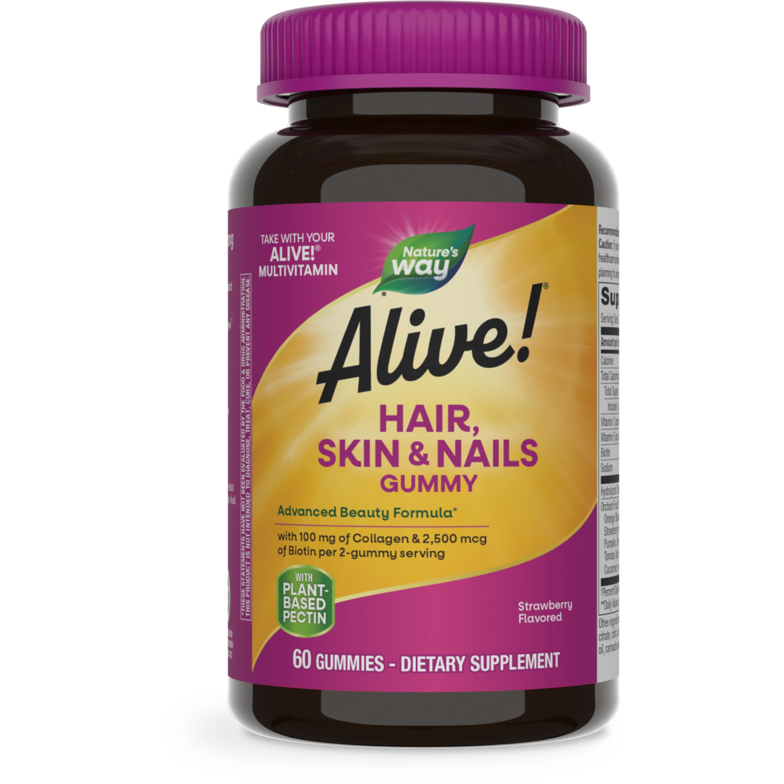 Foto 1 | ¡complementa Nature's Way Alive! Gomitas Para Cabello, Piel Y Uñas, Años 60 - Venta Internacional.