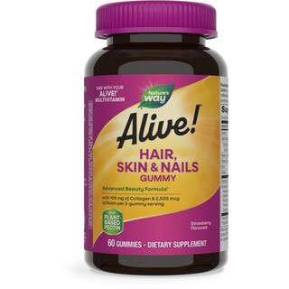 Foto 1 | ¡complementa Nature's Way Alive! Gomitas Para Cabello, Piel Y Uñas, Años 60 - Venta Internacional.