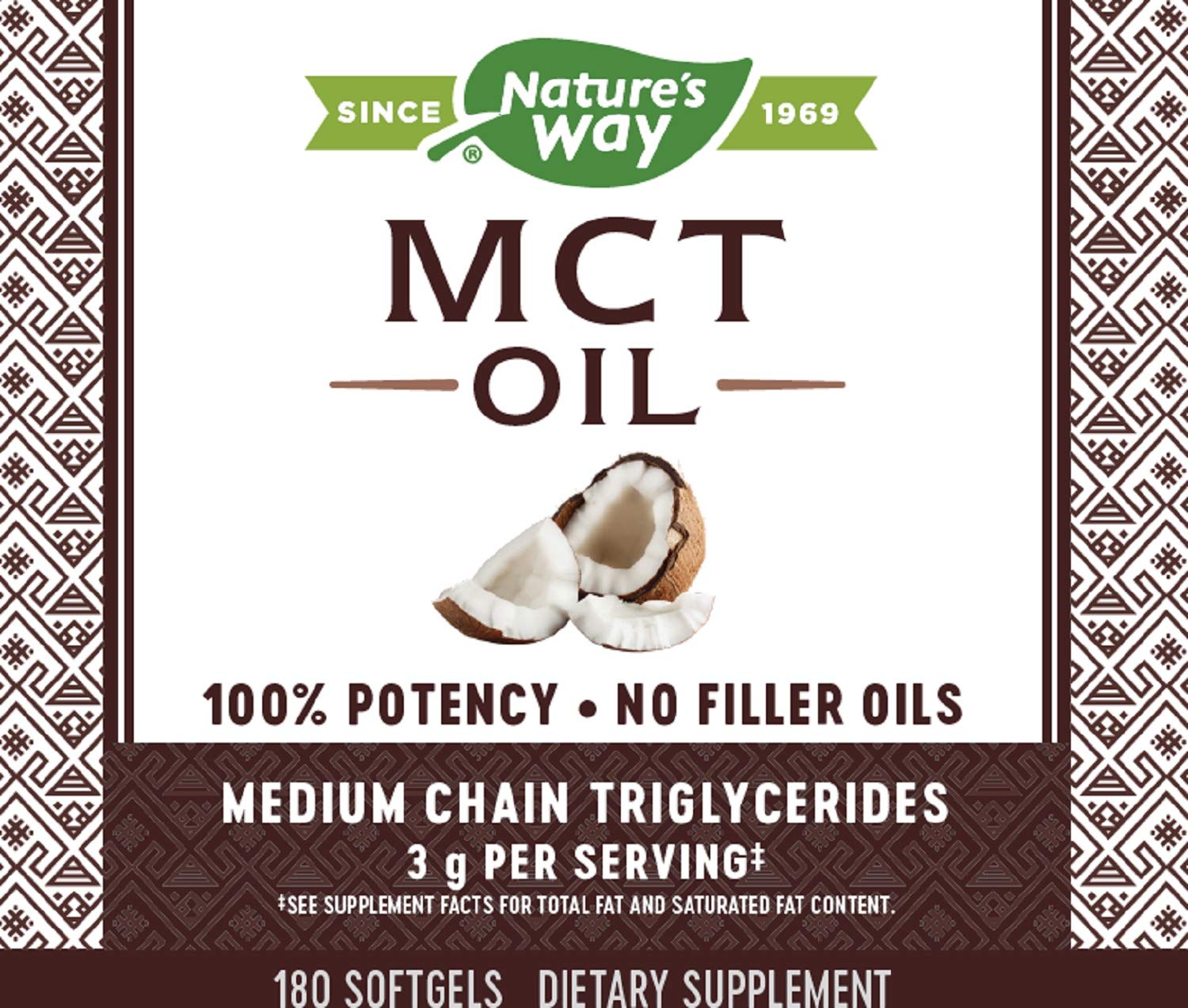 Foto 3 pulgar | Suplemento De Aceite Mct De Nature's Way, 180 Cápsulas Blandas, Orgánico - Venta Internacional.