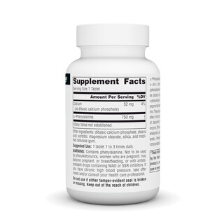 Foto 2 | Supplement Source Naturals Dlpa Dl-fenilalanina 750 Mg 60 Comprimidos - Venta Internacional.