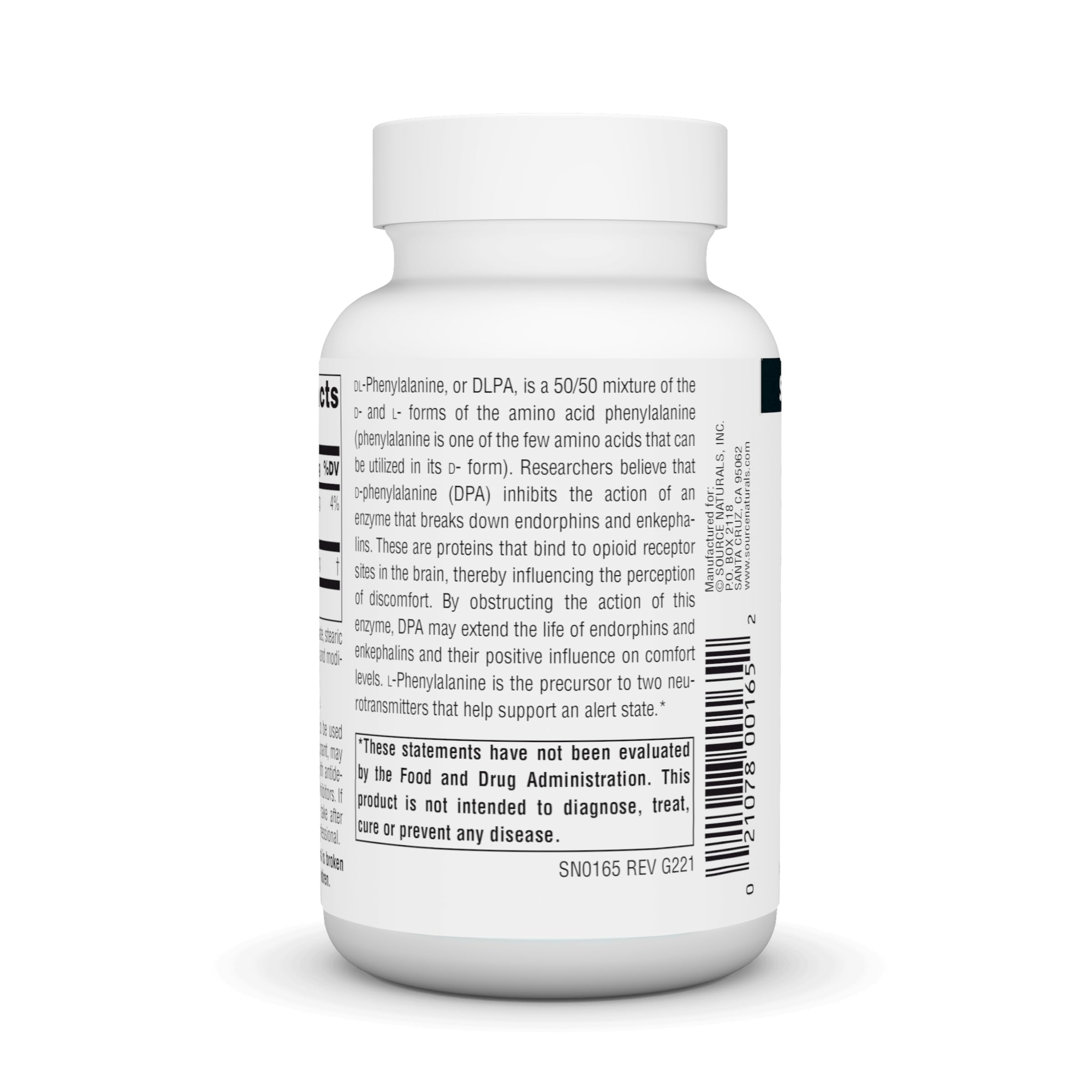 Foto 3 | Supplement Source Naturals Dlpa Dl-fenilalanina 750 Mg 60 Comprimidos - Venta Internacional.