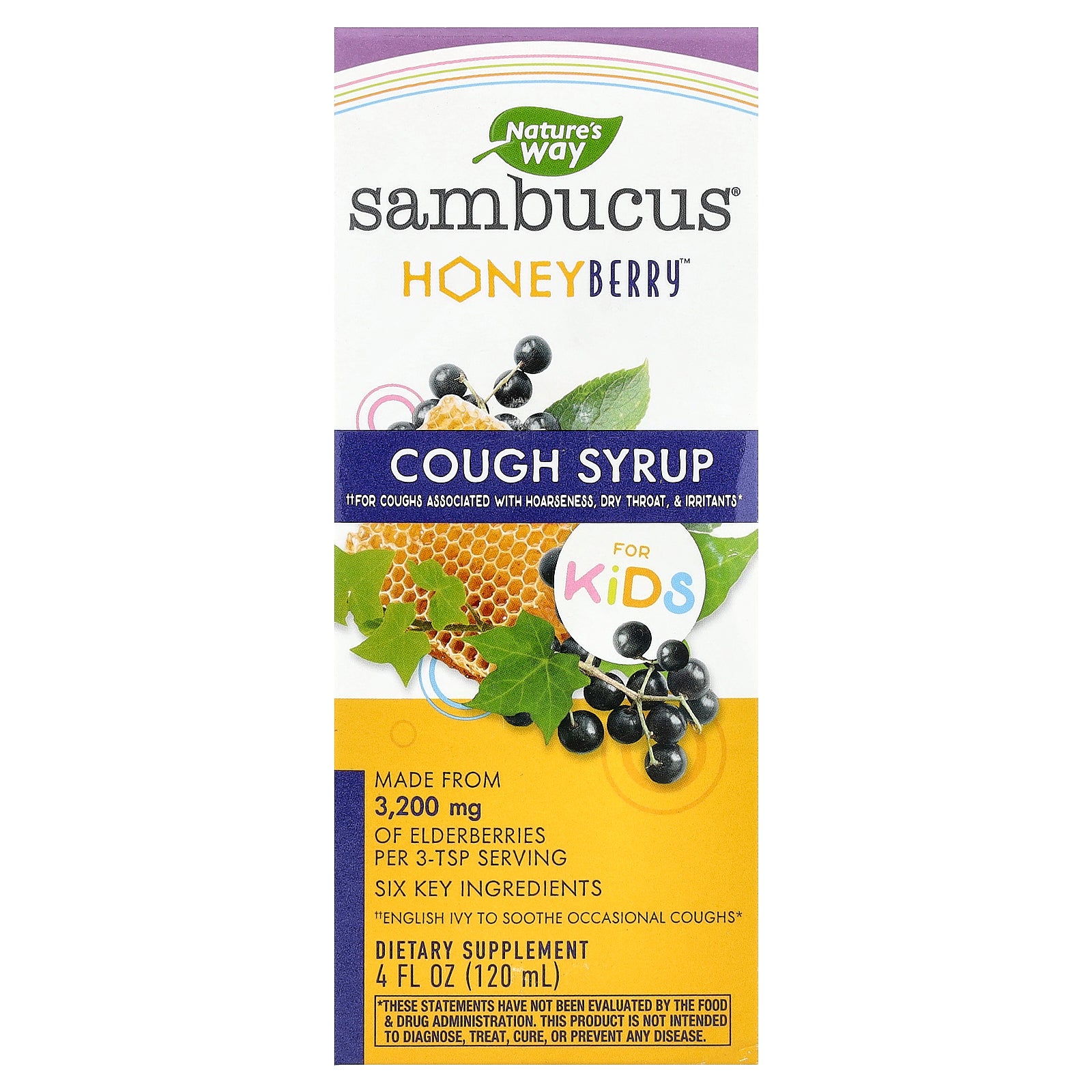 Foto 2 pulgar | Sirope Para La Tos Nature's Way Sambucus Para Niños Honeyberry 120 Ml - Venta Internacional.