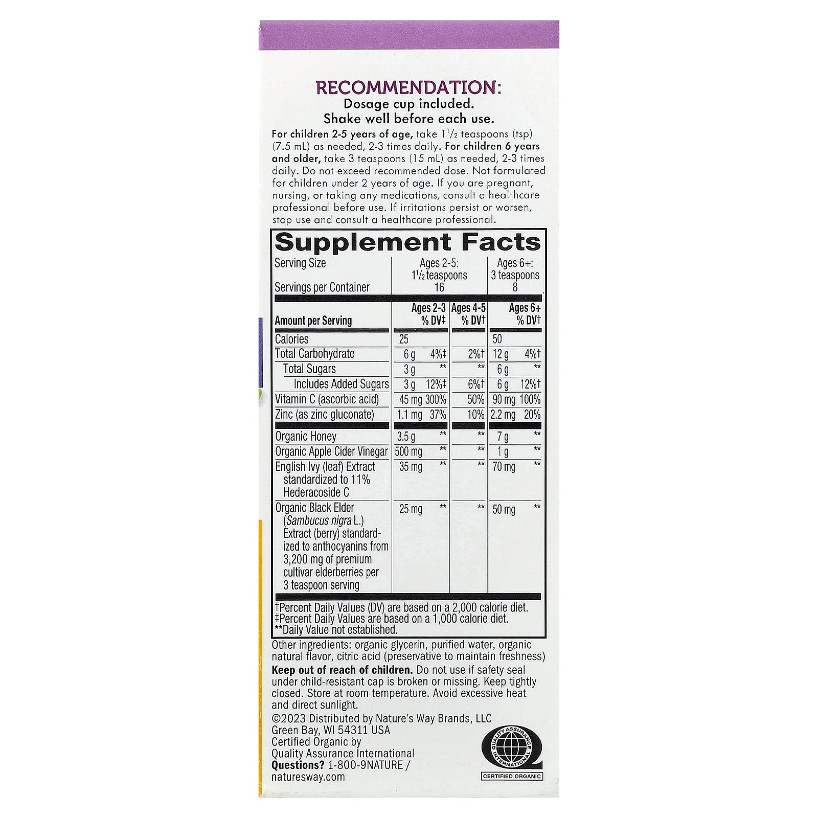 Foto 3 pulgar | Sirope Para La Tos Nature's Way Sambucus Para Niños Honeyberry 120 Ml - Venta Internacional.