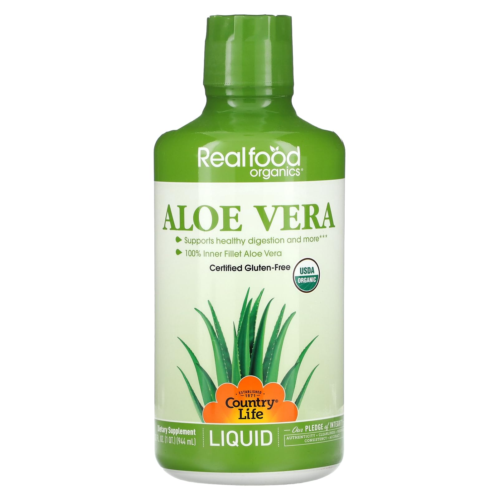 Foto 2 pulgar | Suplemento Country Life Realfood Organics Basic Aloe 946ml - Venta Internacional.