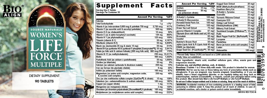 Foto 5 | Supplement Source Naturals Women's Life Force 90 Comprimidos - Venta Internacional.