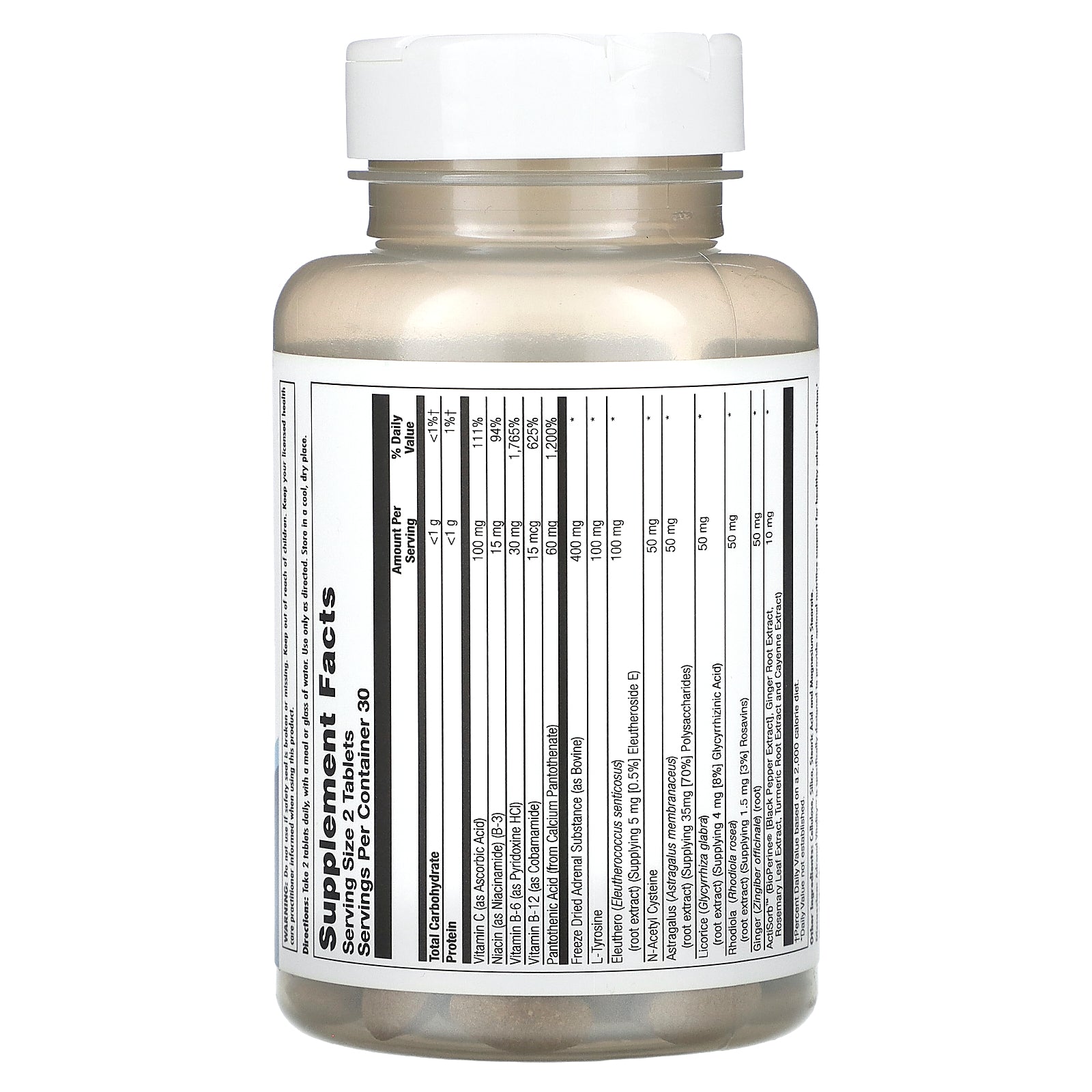 Foto 3 pulgar | Suplemento Kal Adrenal Vitality 60 Comprimidos - Venta Internacional.