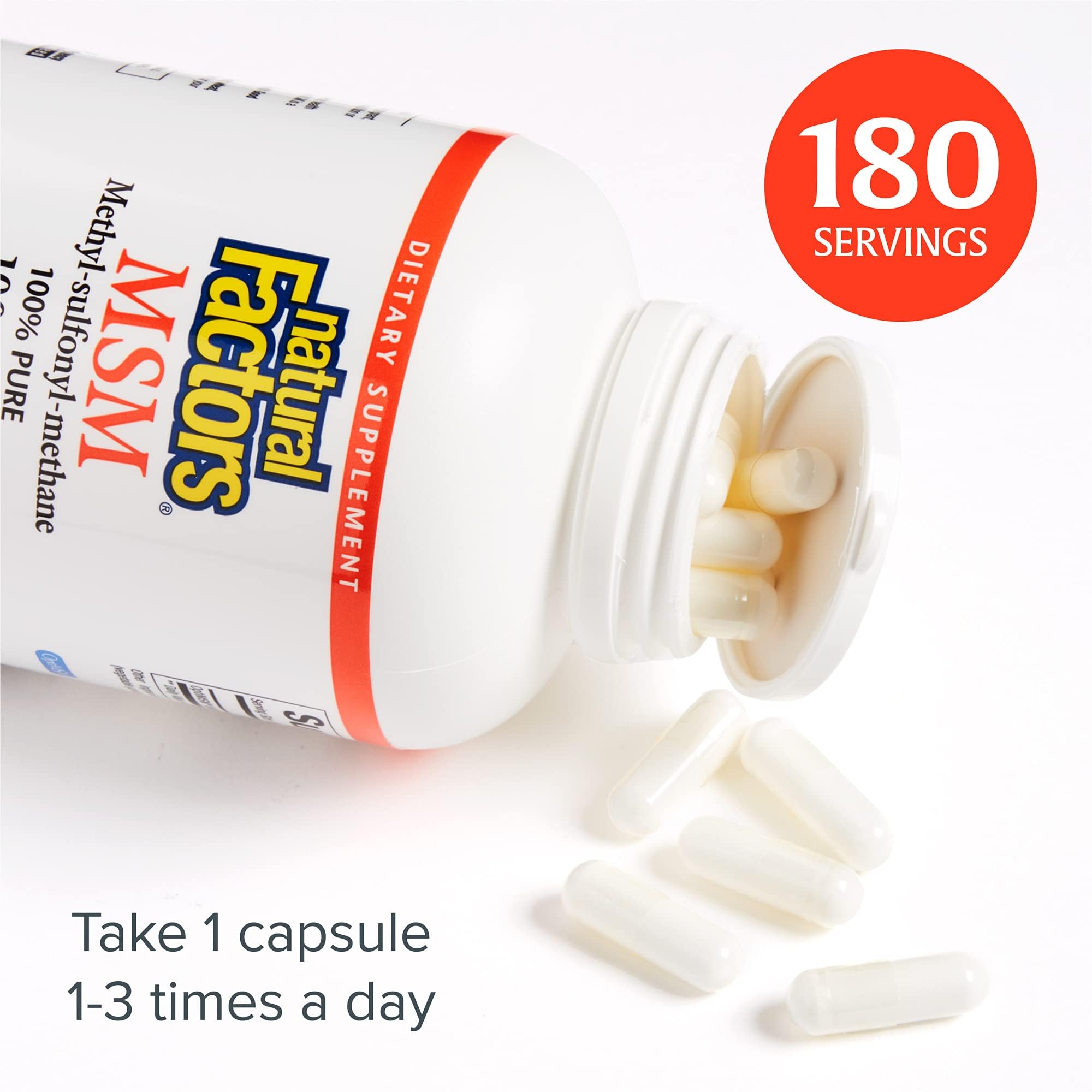 Foto 5 pulgar | Suplemento Natural Factors Msm Apoya La Salud De Las Articulaciones 180 Cápsulas - Venta Internacional.