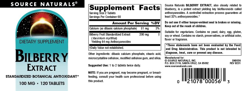 Foto 4 | Extracto De Arándano Supplement Source Naturals 100 Mg 120 Comprimidos - Venta Internacional.