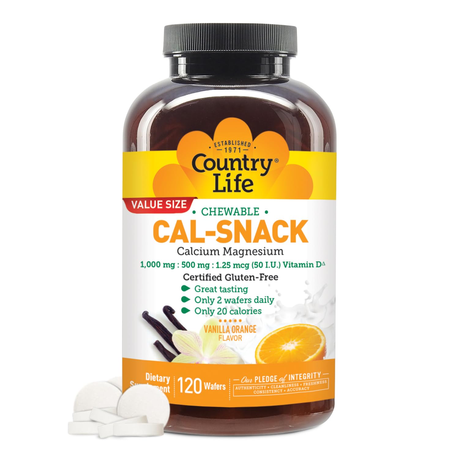 Foto 2 pulgar | Suplemento De Calcio Y Magnesio Masticable Country Life Cal-snack - Venta Internacional.