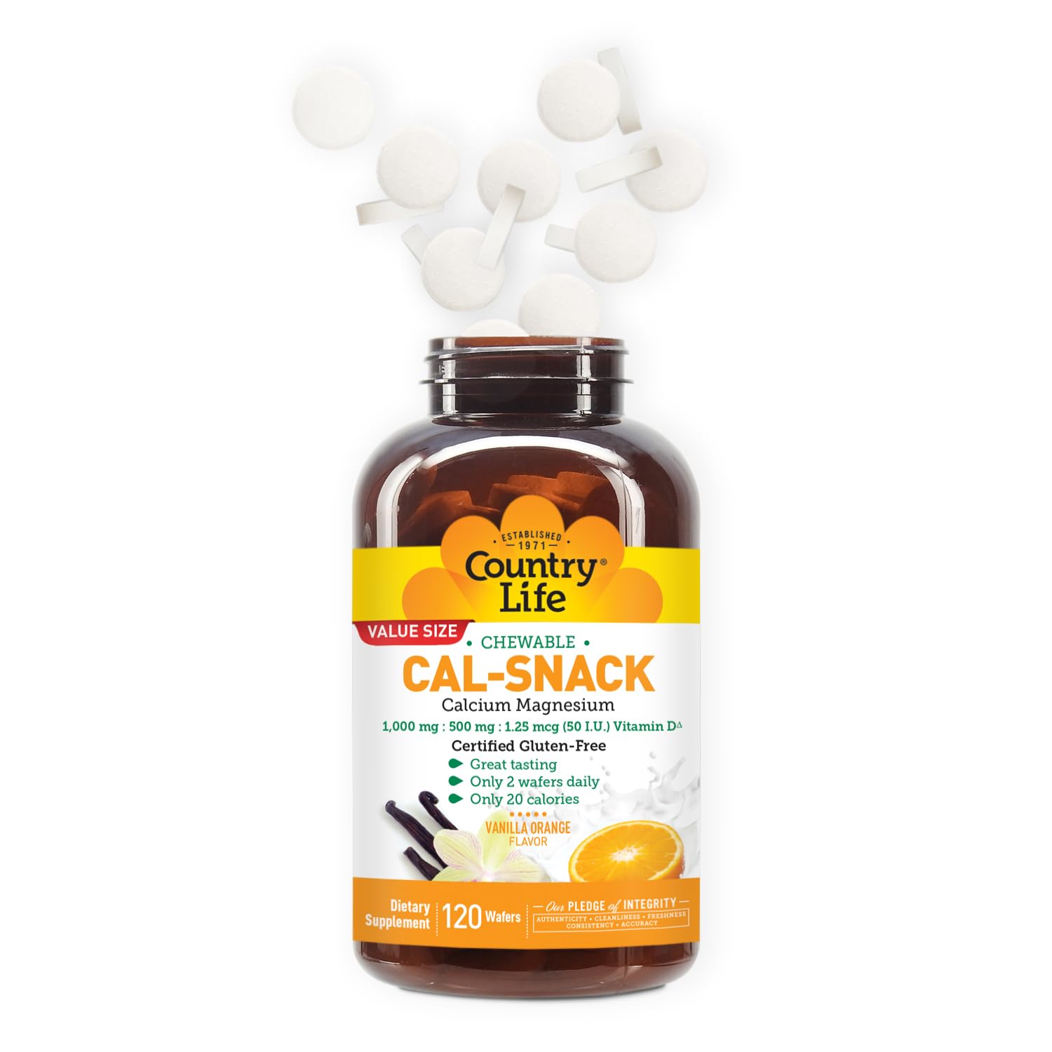 Foto 4 pulgar | Suplemento De Calcio Y Magnesio Masticable Country Life Cal-snack - Venta Internacional.