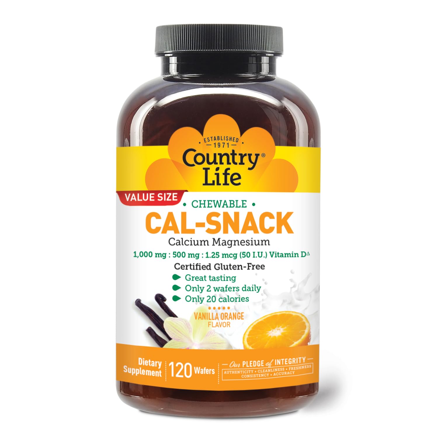 Foto 5 pulgar | Suplemento De Calcio Y Magnesio Masticable Country Life Cal-snack - Venta Internacional.
