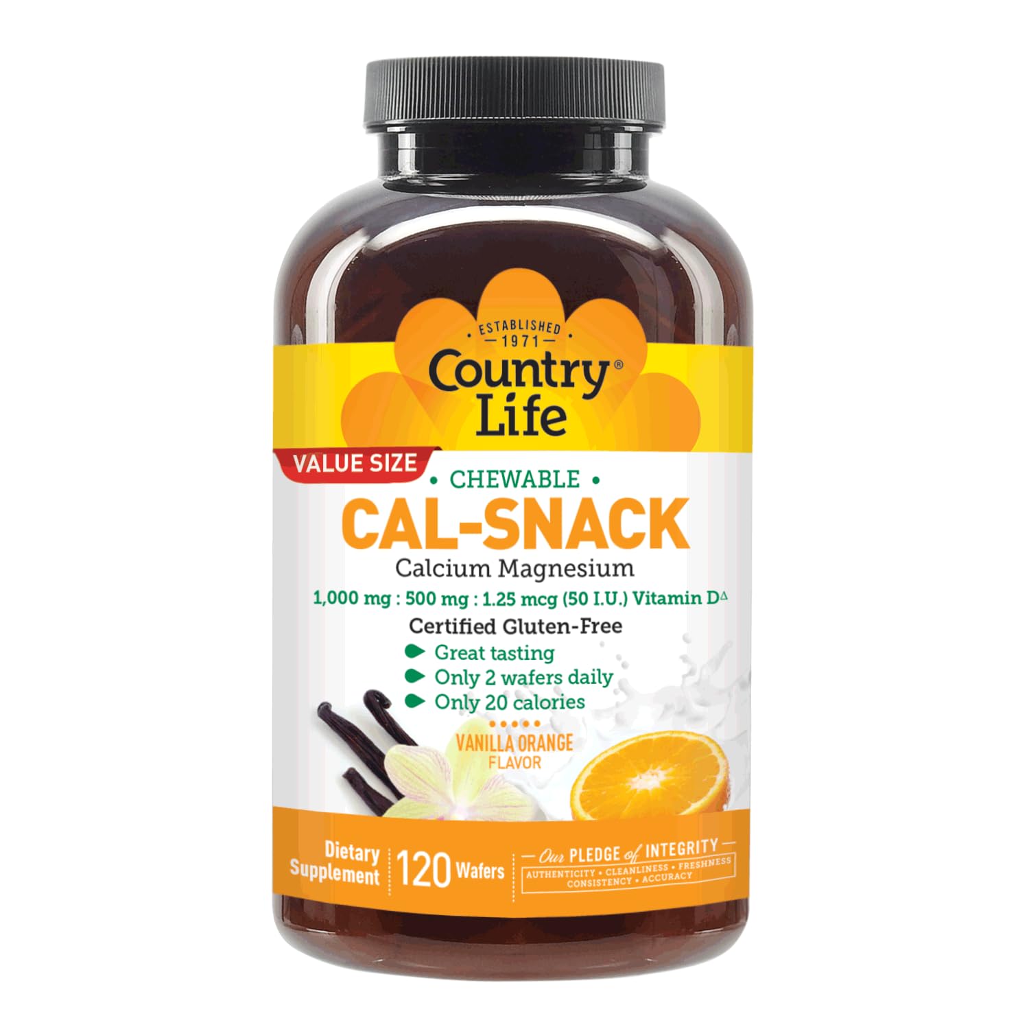 Foto 5 | Suplemento De Calcio Y Magnesio Masticable Country Life Cal-snack - Venta Internacional.