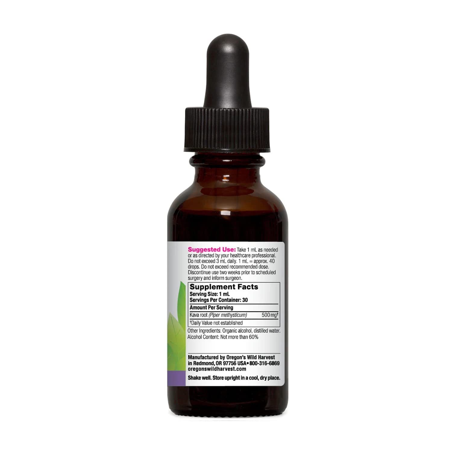 Foto 3 pulgar | Suplemento De Kava Wild Harvest De Oregon, 30 Ml, 100% Orgánico - Venta Internacional.