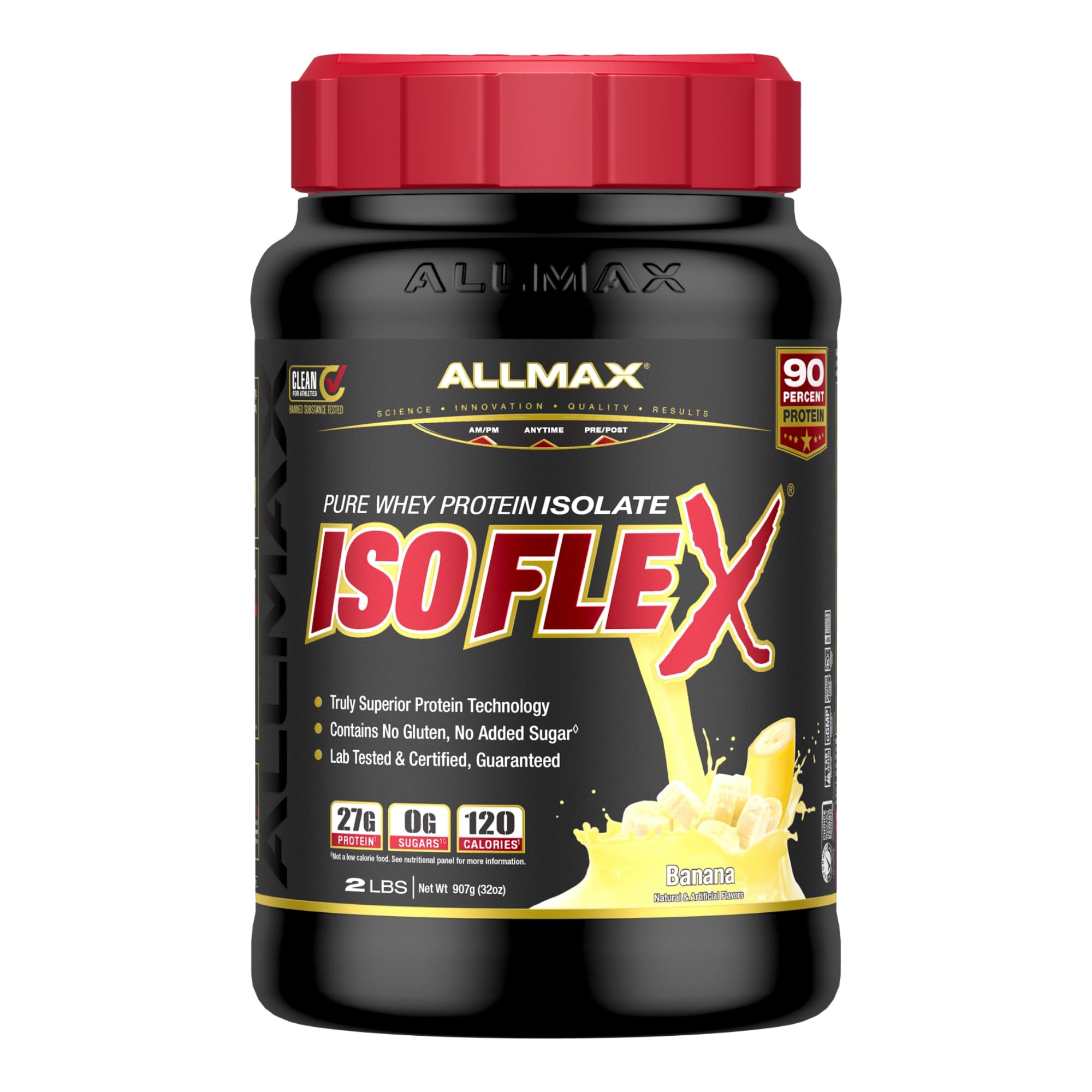 Foto 2 pulgar | Proteína De Suero Aislada Allmax Isoflex Sabor Plátano 908g - Venta Internacional.