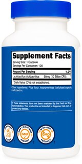 Foto 6 | Suplemento Nutricost Lactobacillus Acidophilus 10b Cfu 120 Cápsulas - Venta Internacional.
